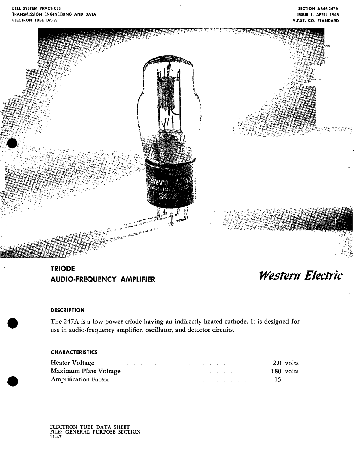 Western Electric 247-A Brochure