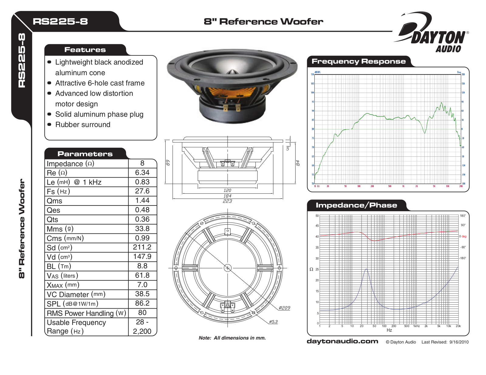 Dayton RS225-8 User Manual