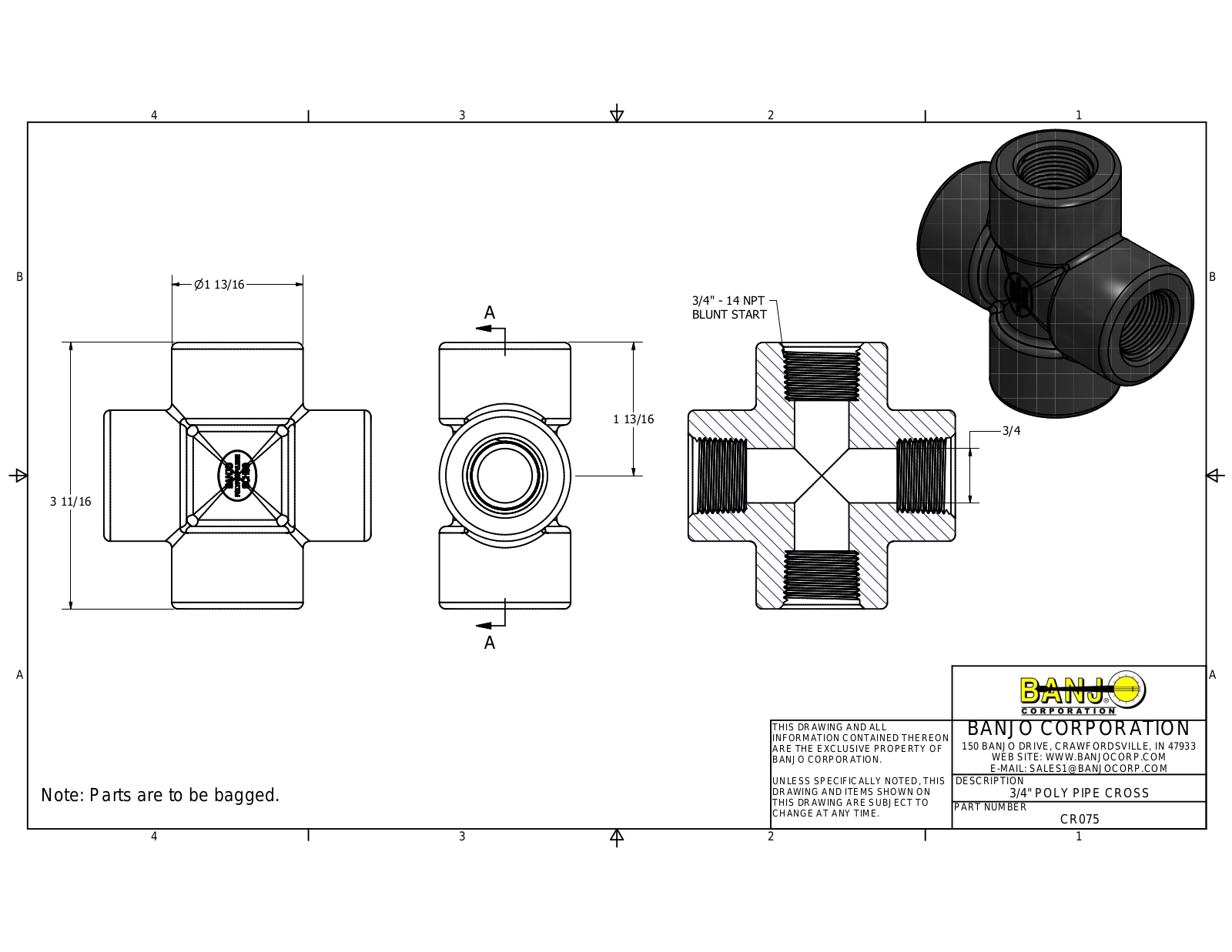 Banjo CR075 Drawing - ManualMachine.com