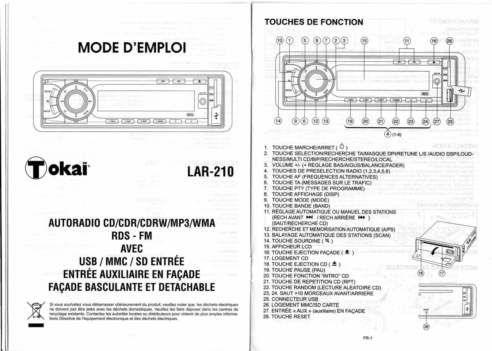 TOKAI LAR-210 User Manual