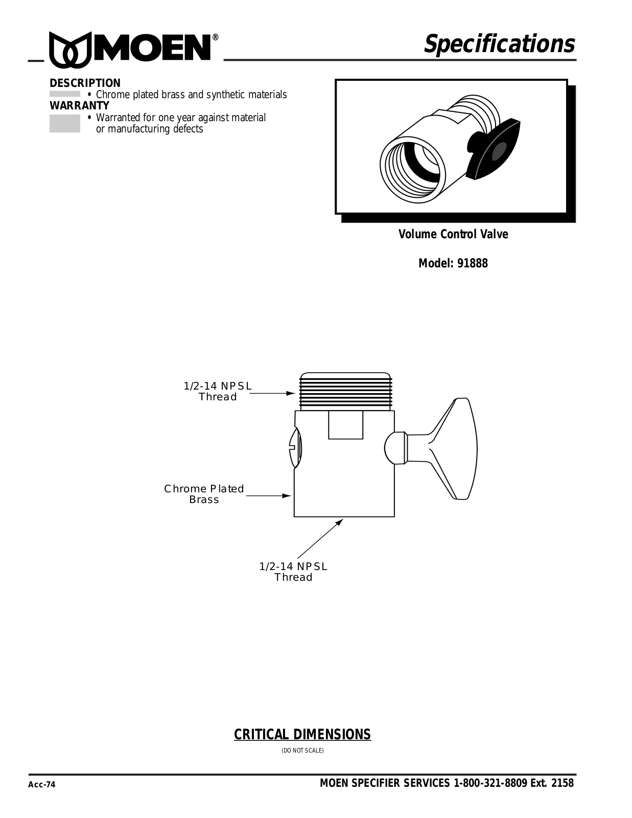 Moen MOE2707 Specifications - ManualMachine.com