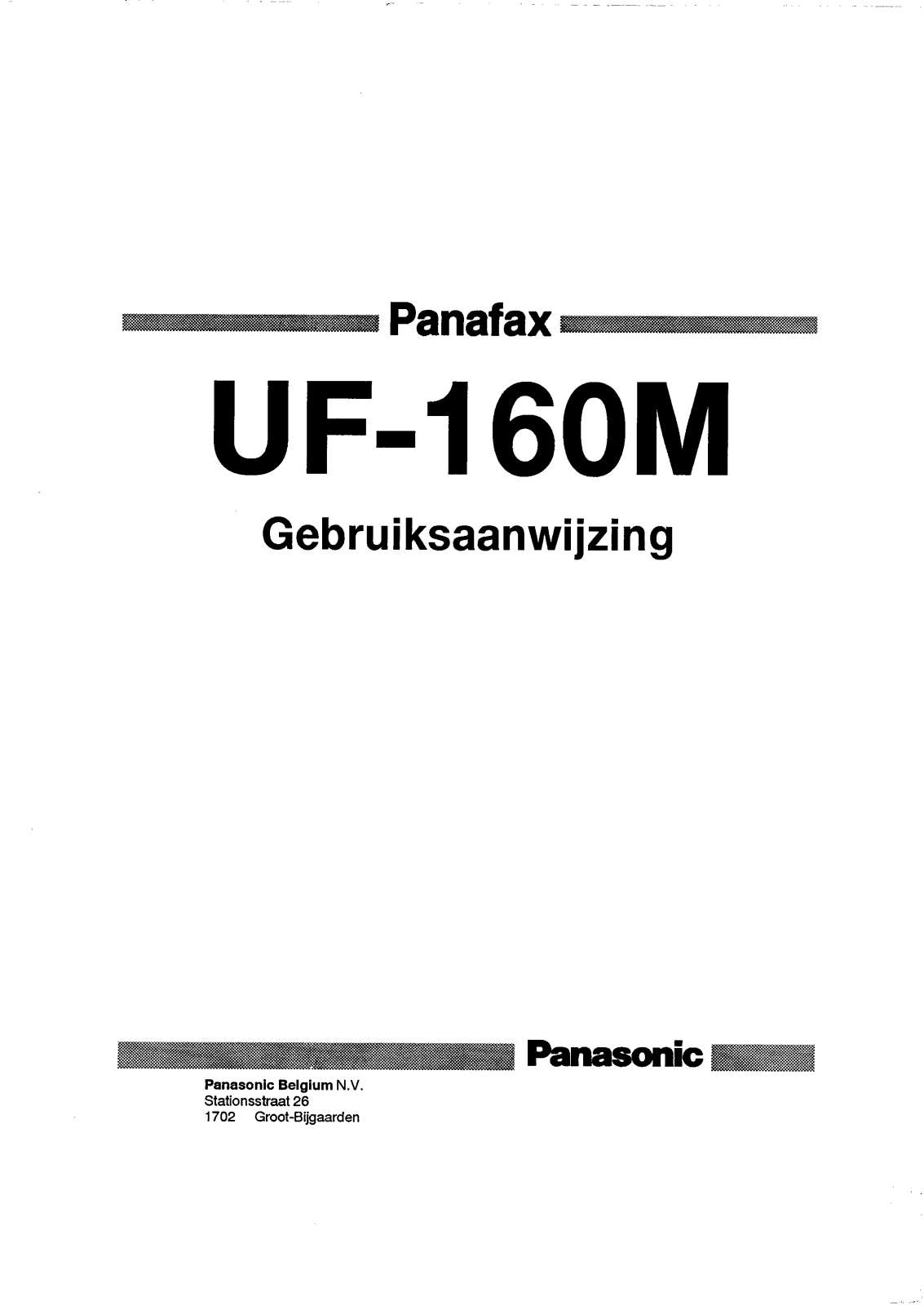 Panasonic UF-160M User Manual