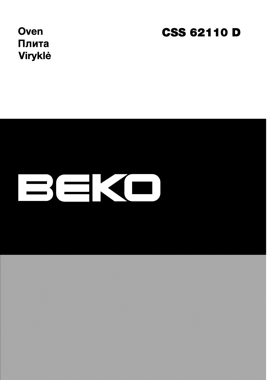Beko CSS62110D User manual