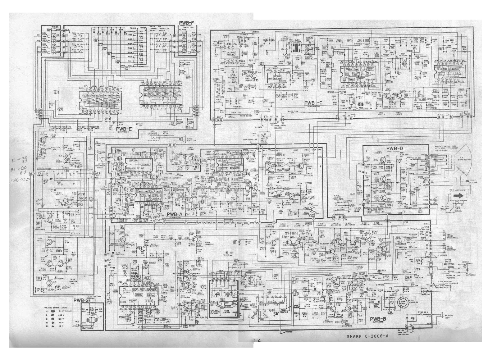 Sharp C-2006A Schematic