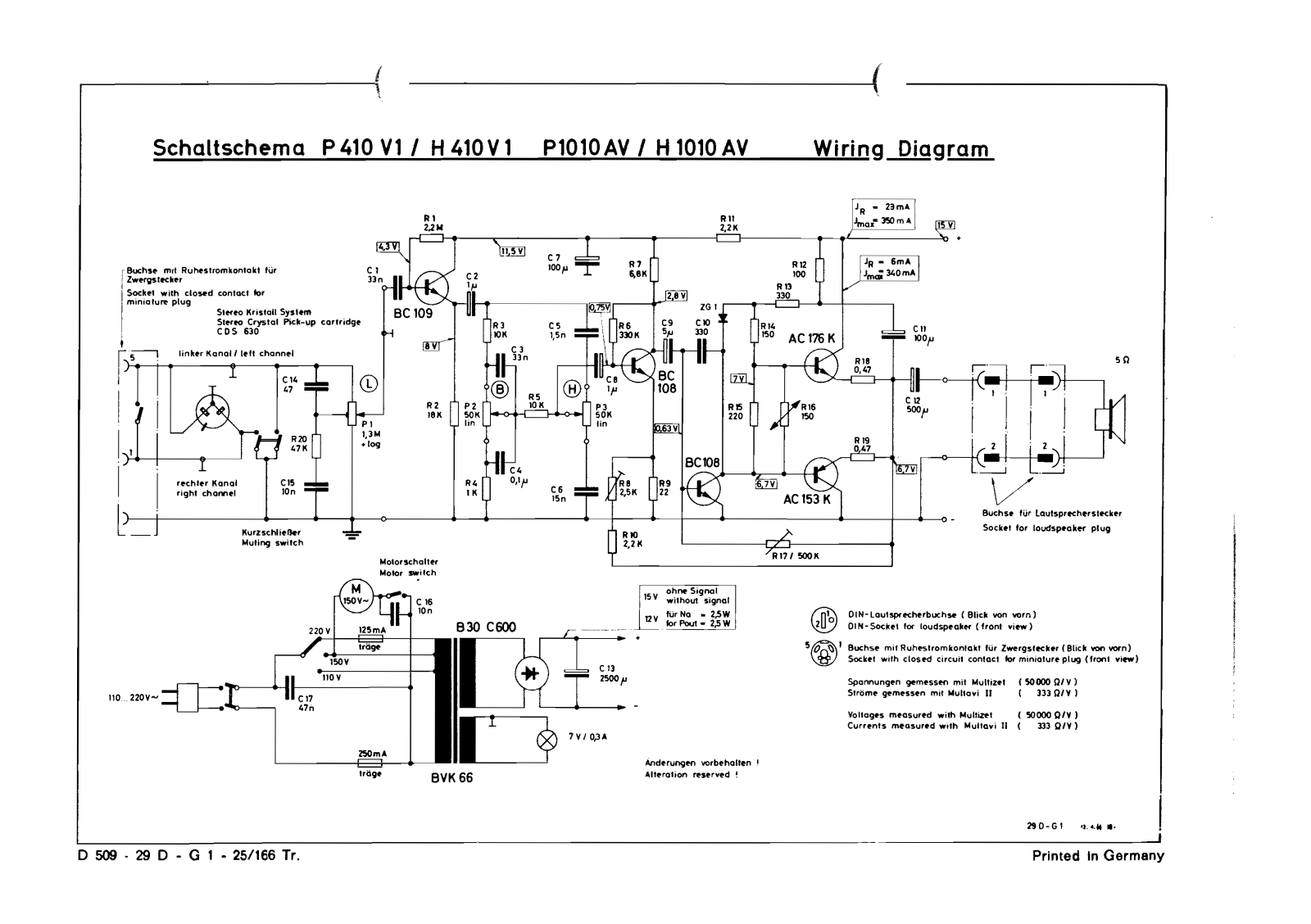 Dual H-1010-AV, P-1010-AV Schematic