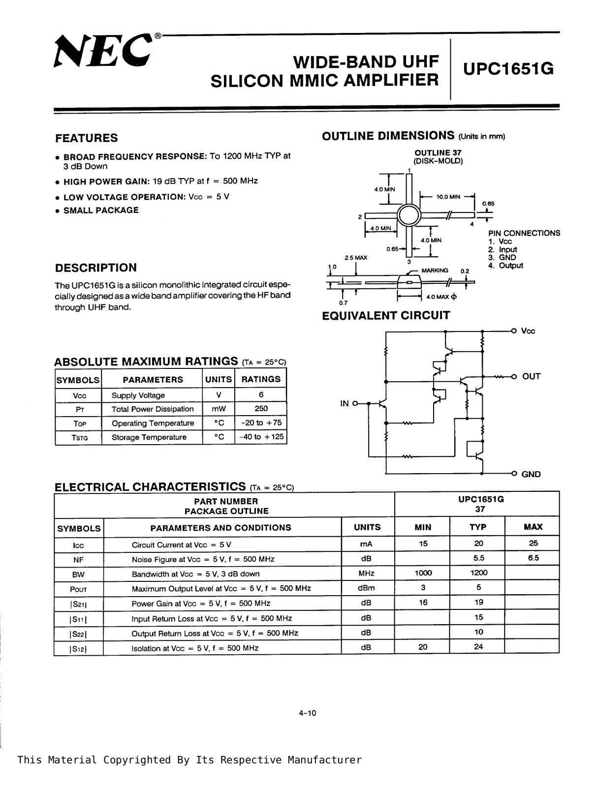 Datasheets uPC1651G Datasheet - ManualMachine.com