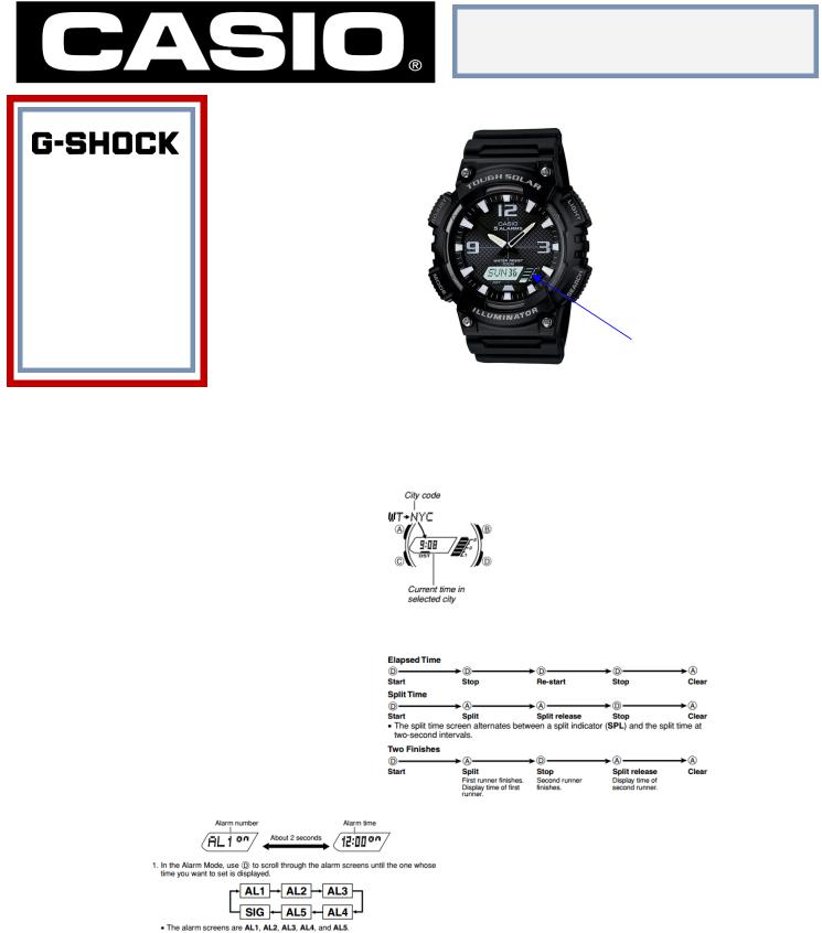 Casio AQ-S810W-1A2VER Instruction manual