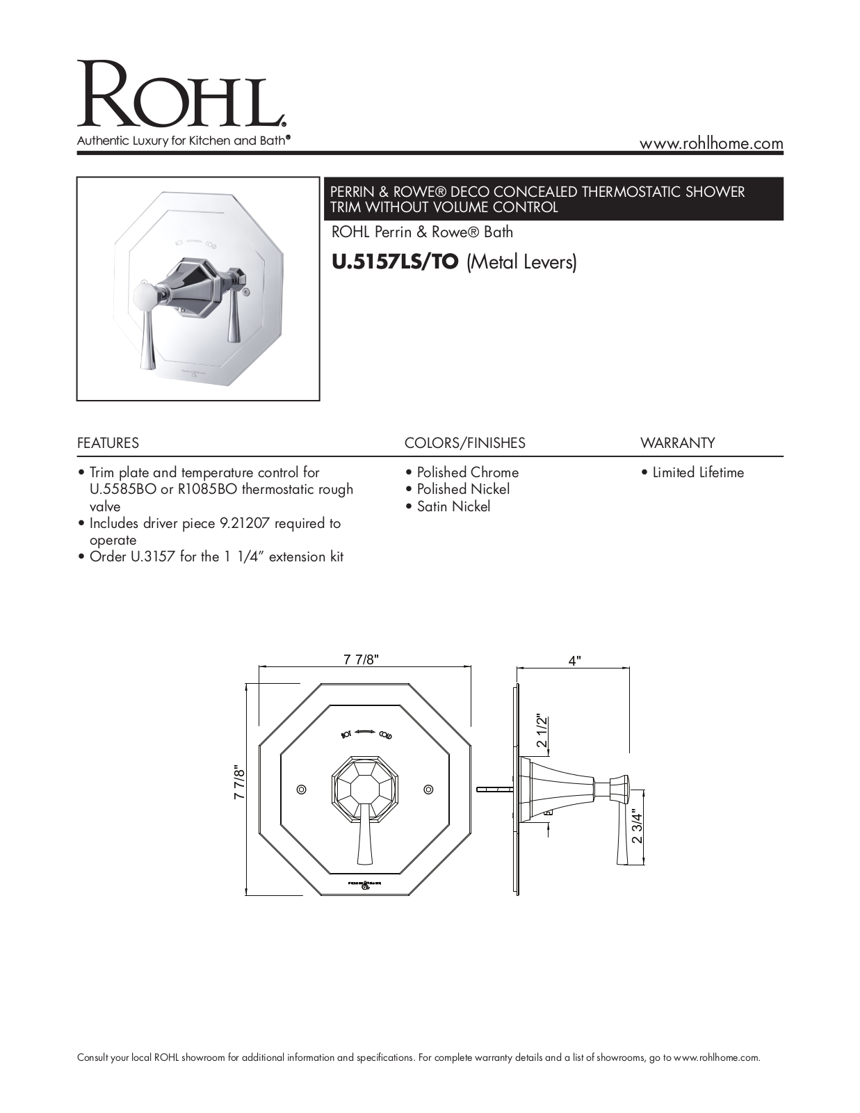 Perrin & Rowe PRWE1457 Specifications - ManualMachine.com