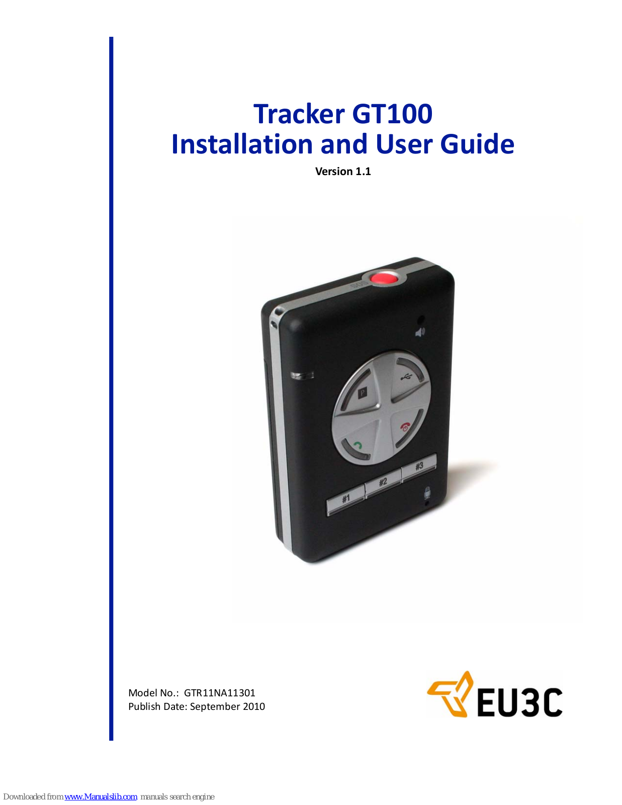 EU3C GT100, GTR11NA11301 Installation And User Manual