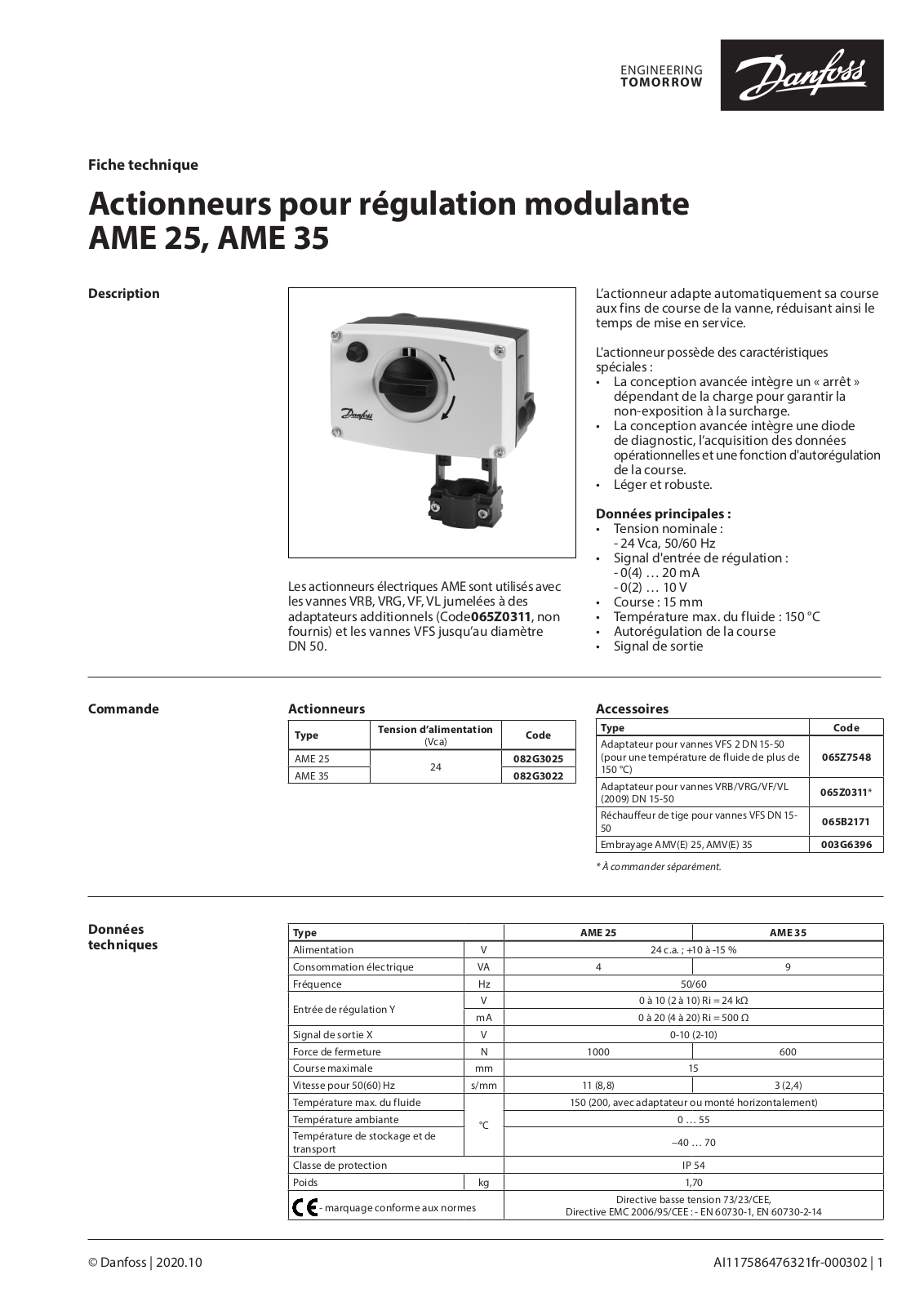 Danfoss AME 25, AME 35 Data sheet