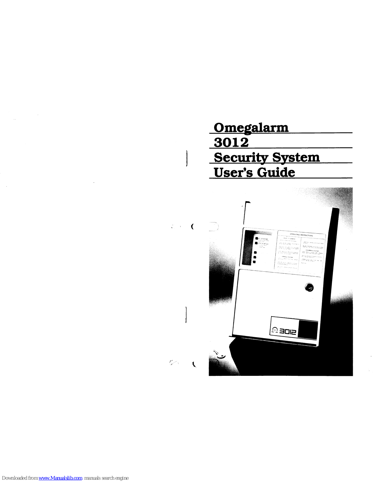 Myalarm Omegalarm 3012 User Manual