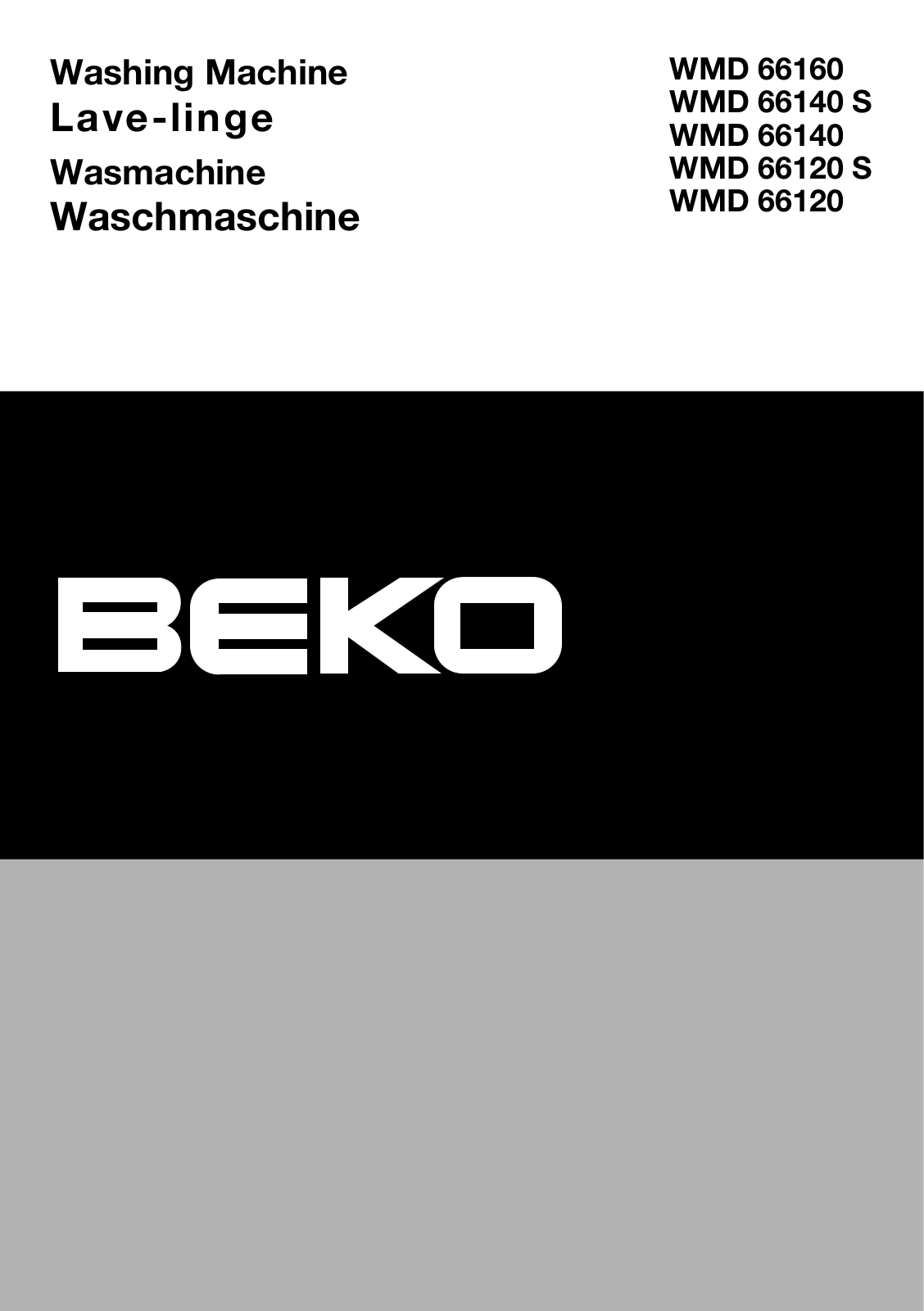 Beko WMD 66160, WMD 66140, WMD 66120 S, WMD 66140 S, WMD 66120 User Manual