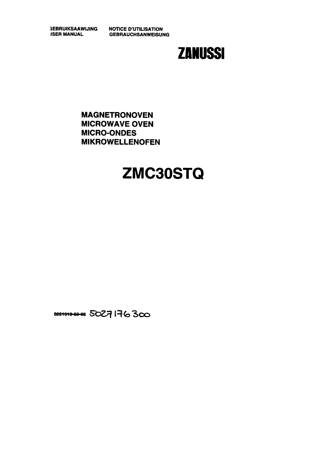 Zanussi ZMC30STQA, ZMC30STQX User Manual