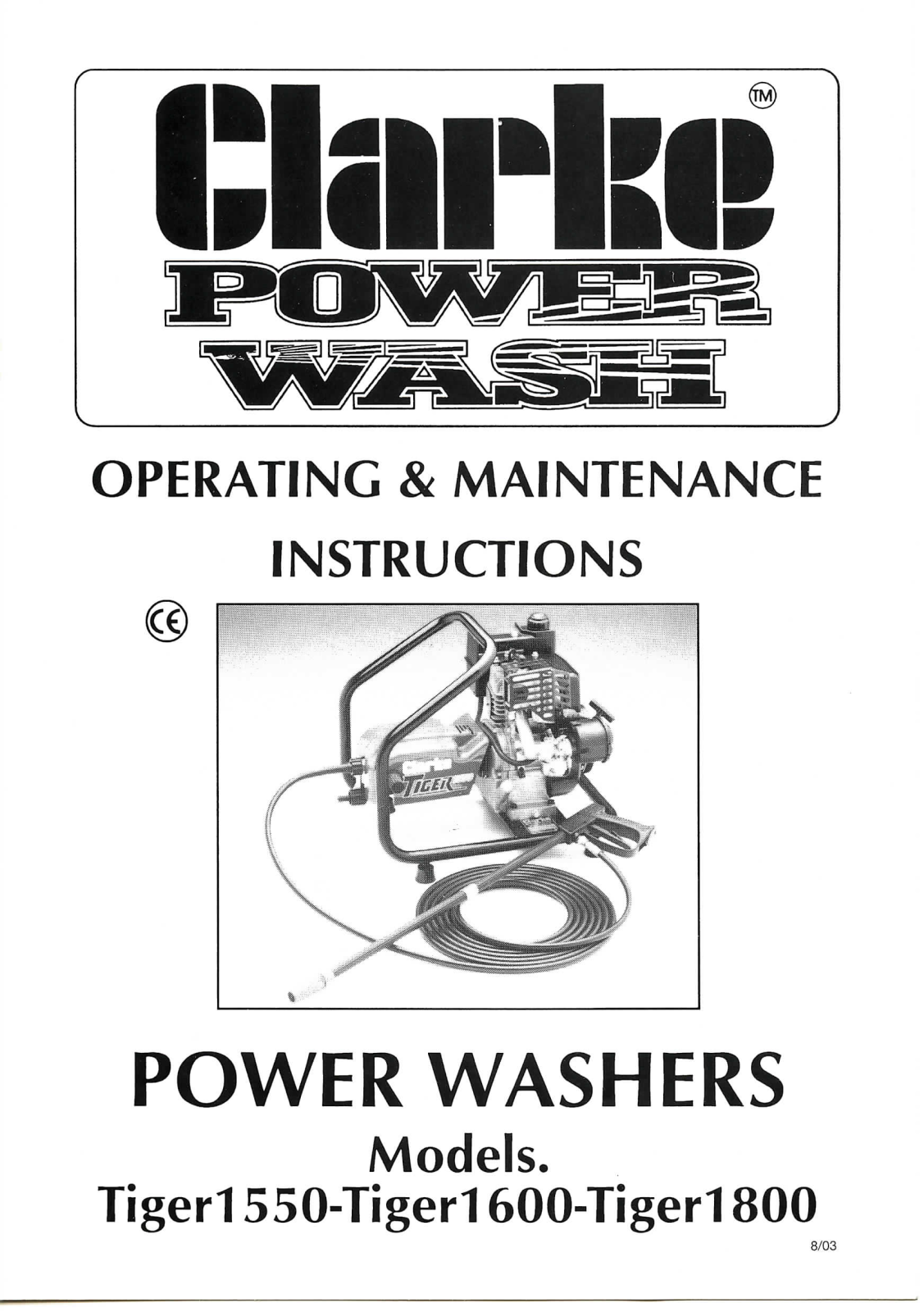 Clarke Tiger 1550, 1499150 User guide - ManualMachine.com