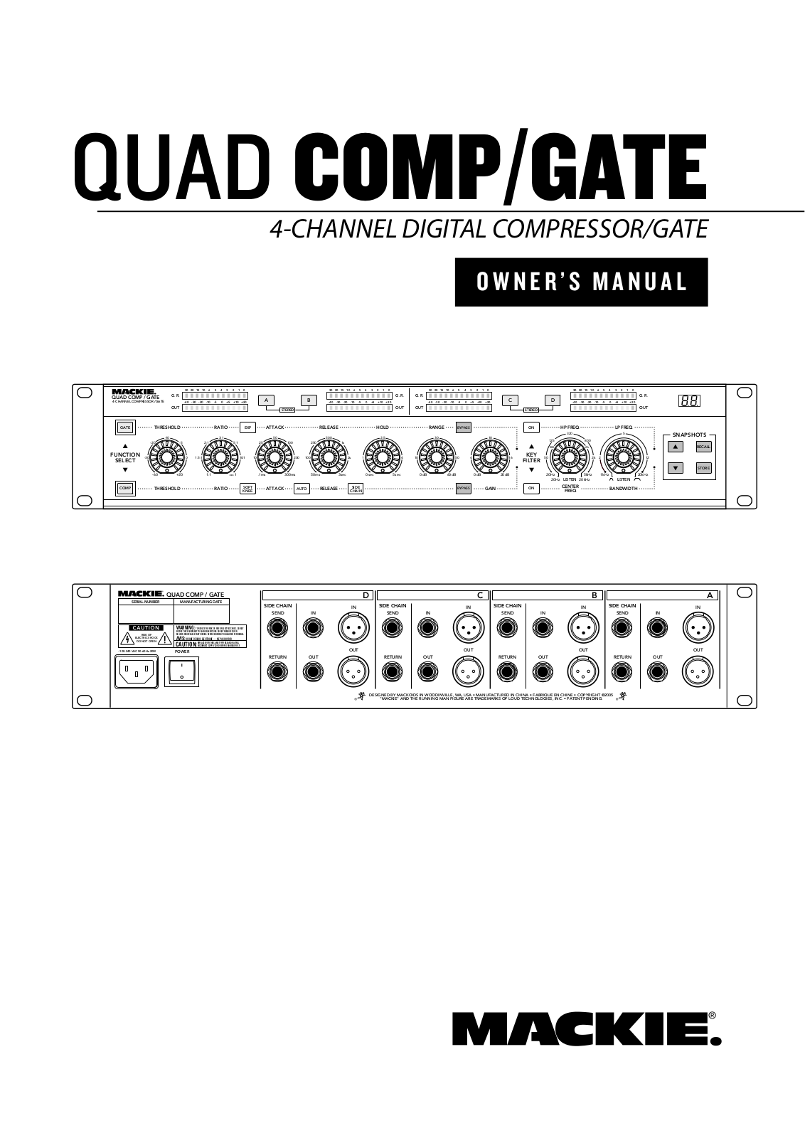 Mackie Quad Gate Owner's Manual