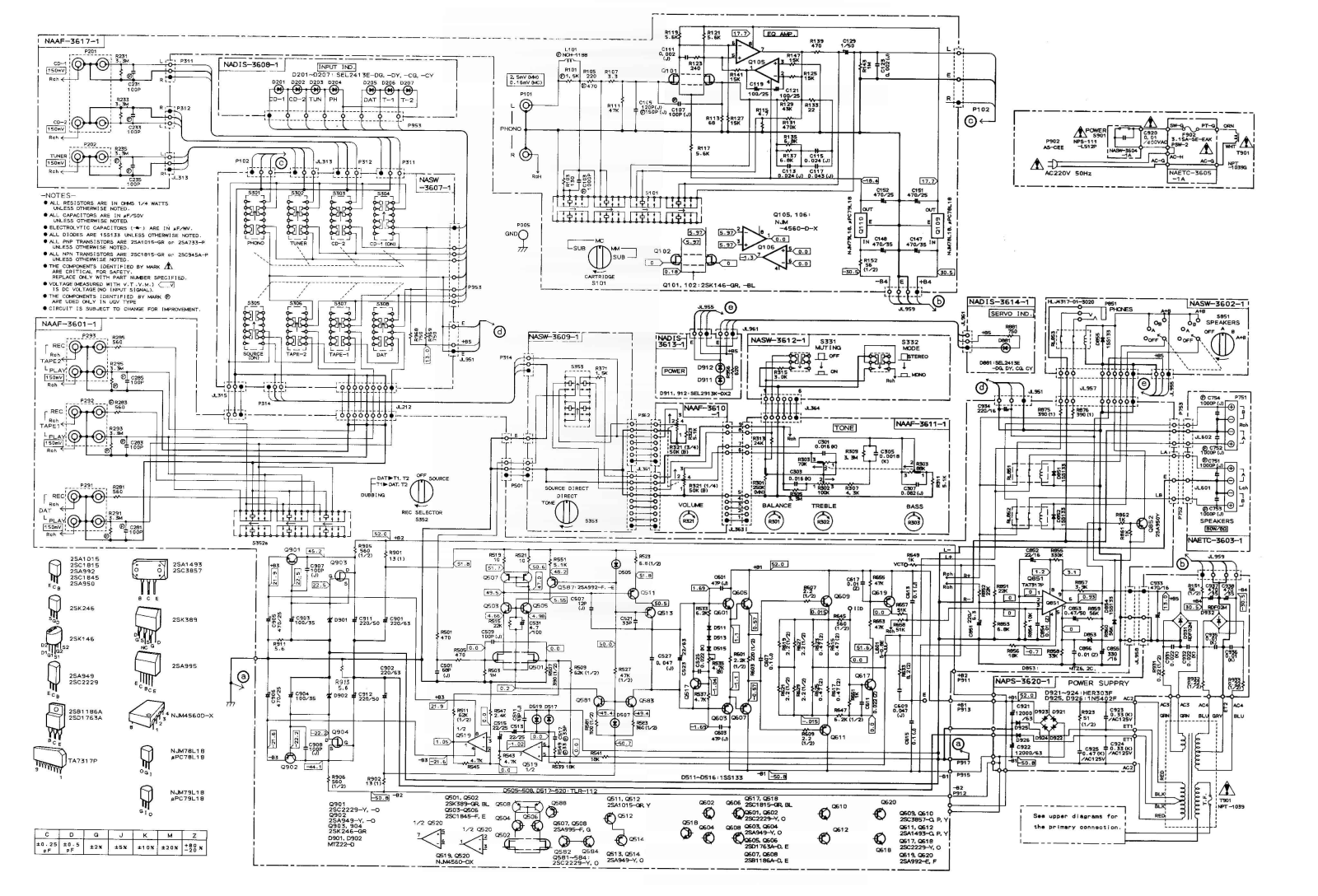 Onkyo A-8650 Schematic