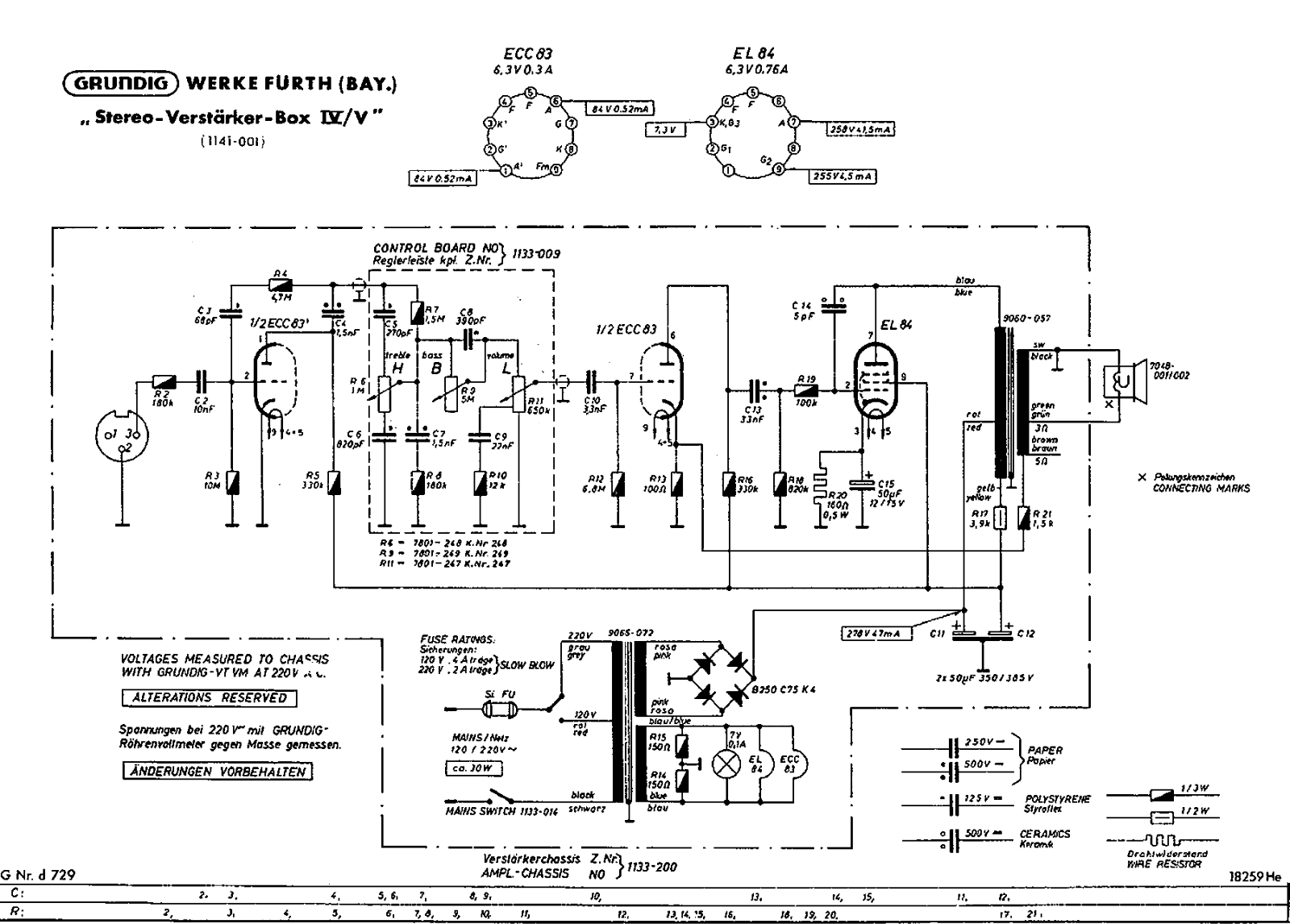 Grundig Stereo-V-Box-V, Stereo-V-Box-IV Schematic