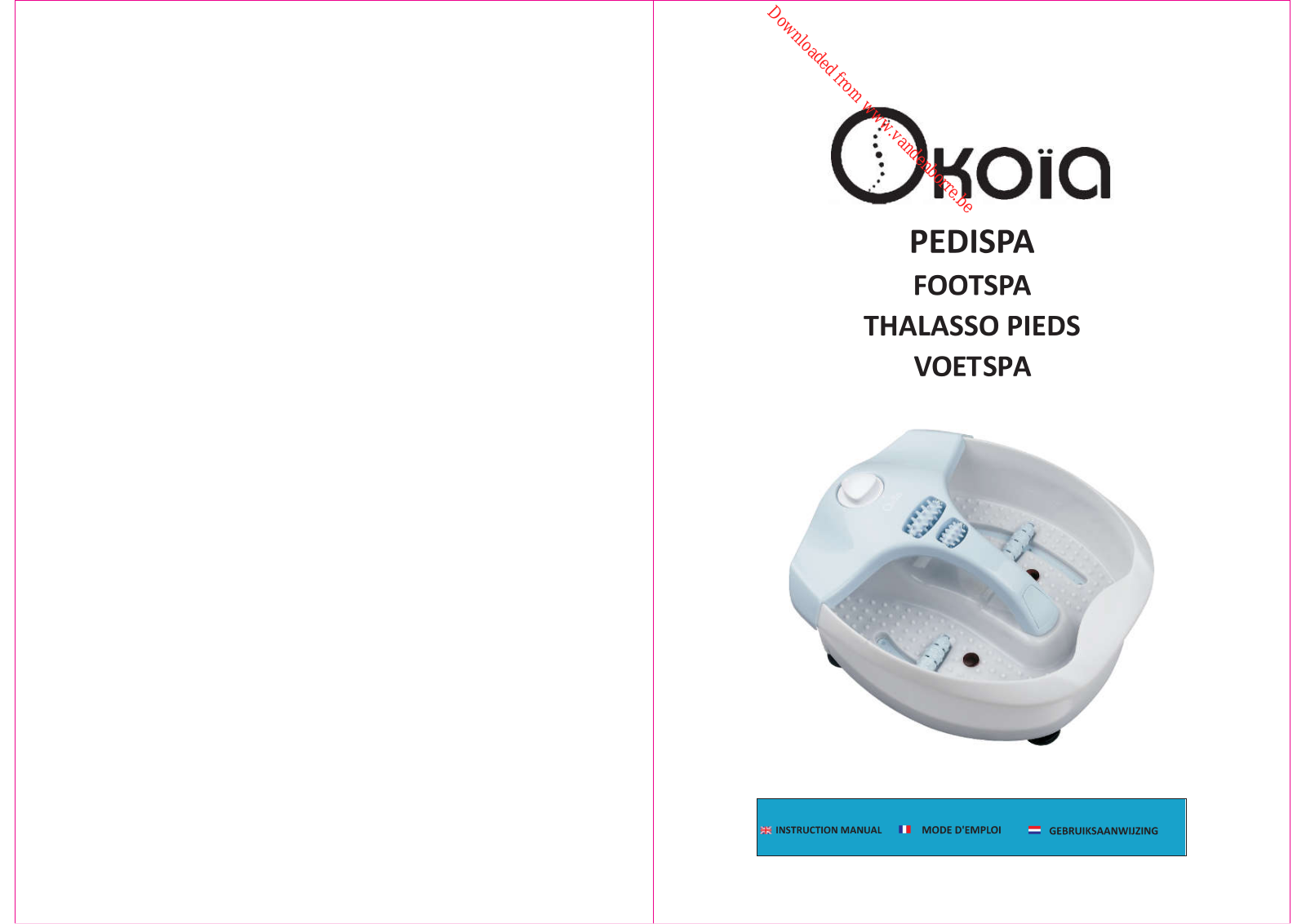 OKOIA PEDISPA User Manual