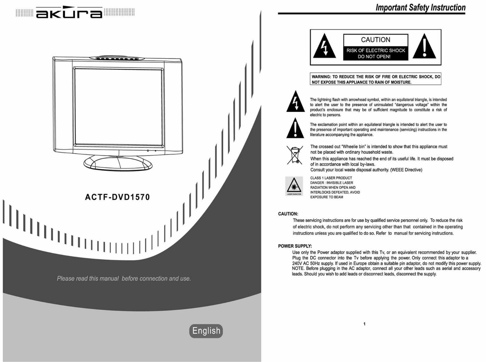 Akura ACTFDVD1570 User's Manual