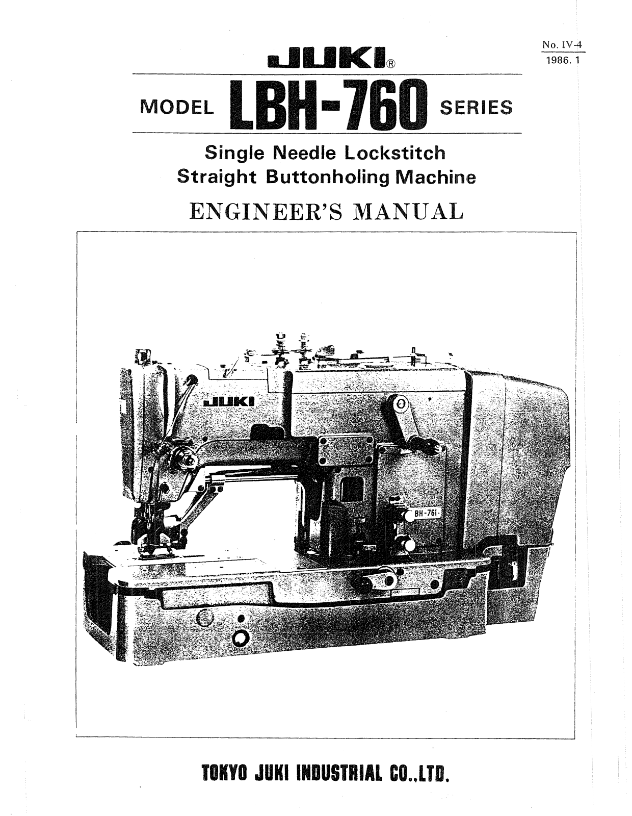 juki LBH-760 ENGINEER MANUAL - ManualMachine.com