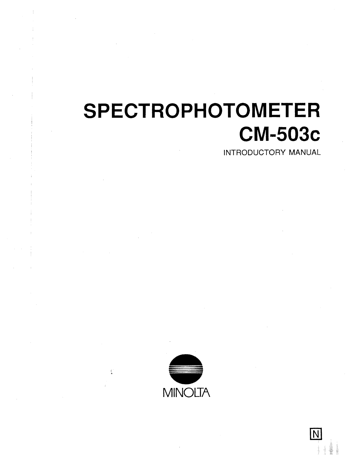 Konica CM-503C User Manual