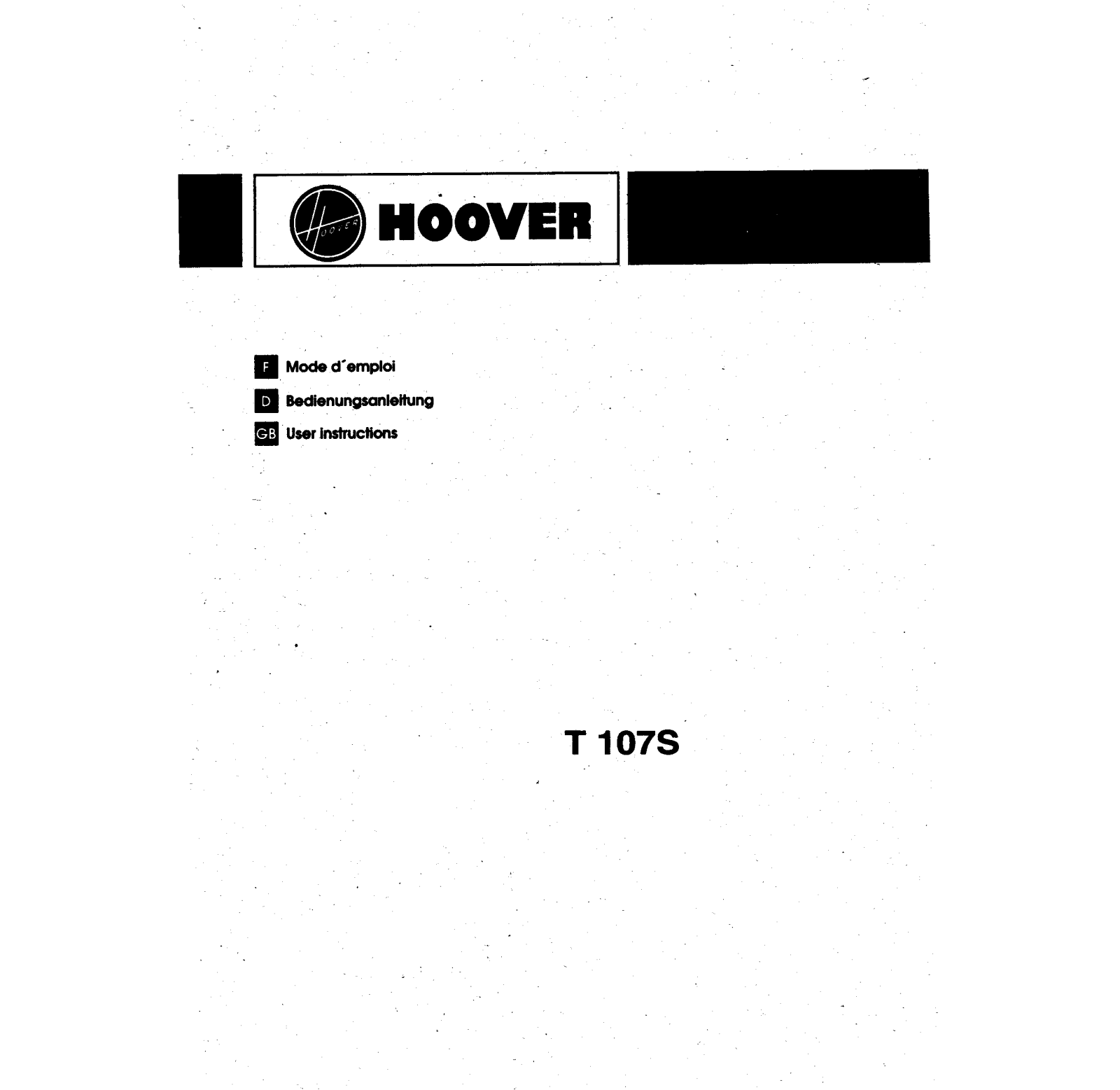 Hoover T 107S User Manual