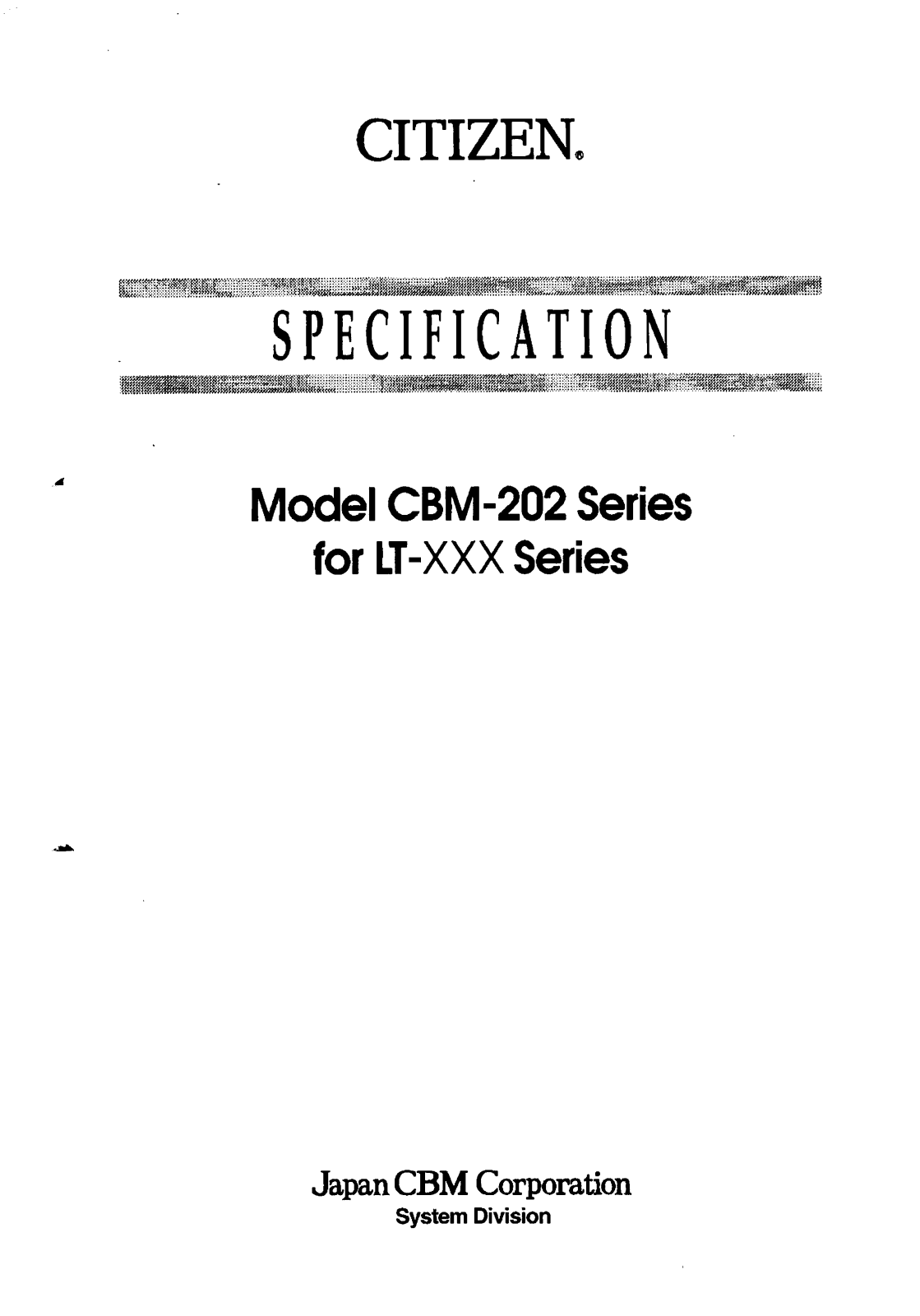 CITIZEN CBM-202 User's Manual