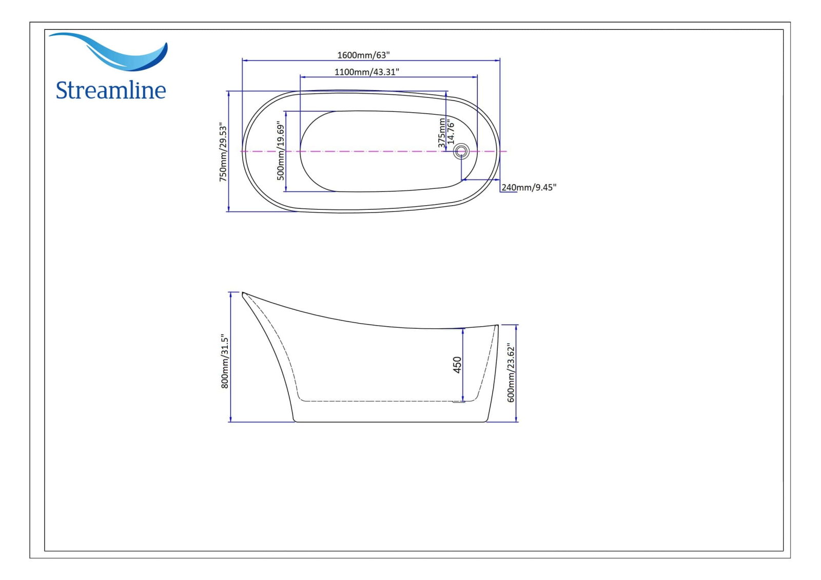 Streamline Bath W003545479 Dimensions - ManualMachine.com