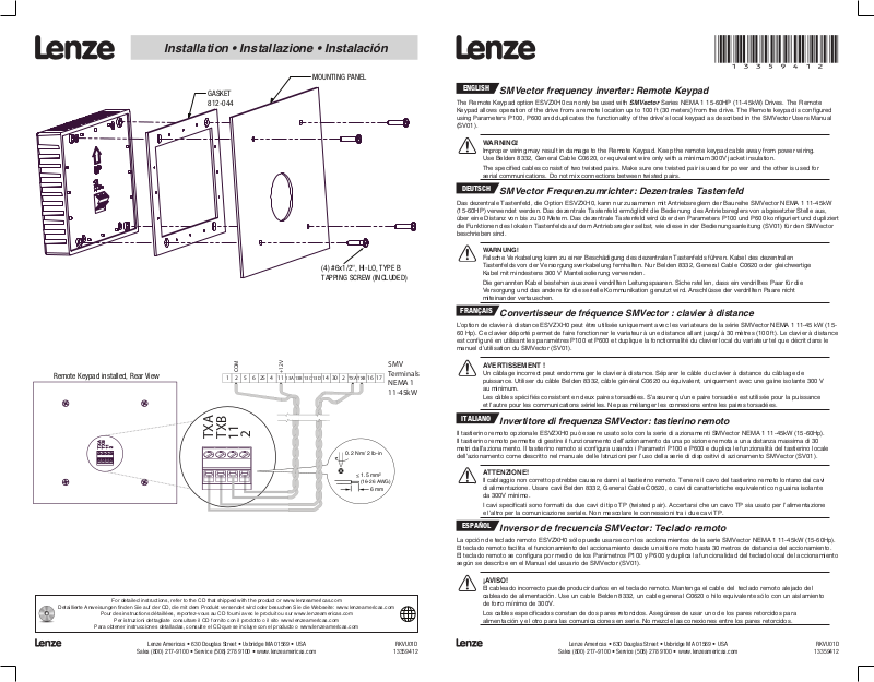 Lenze ESV SMV User Manual