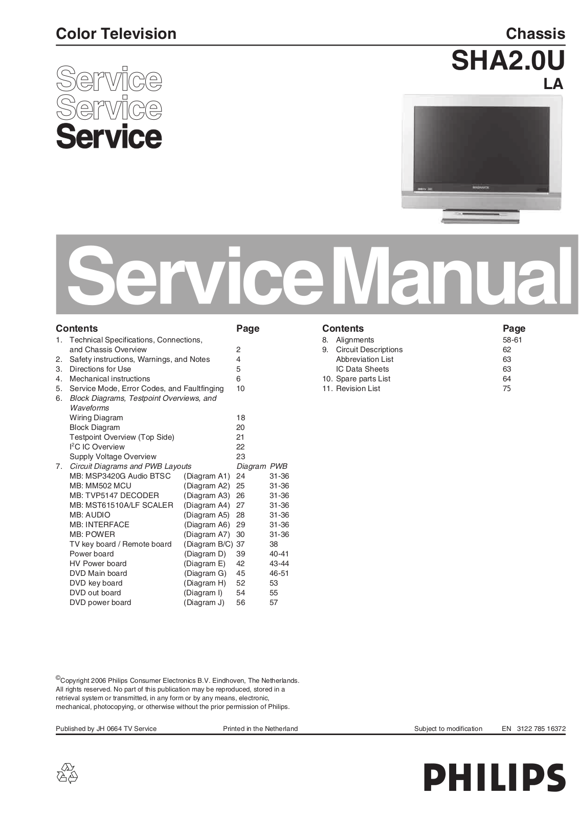 Philips 20MF251W-27 Schematic