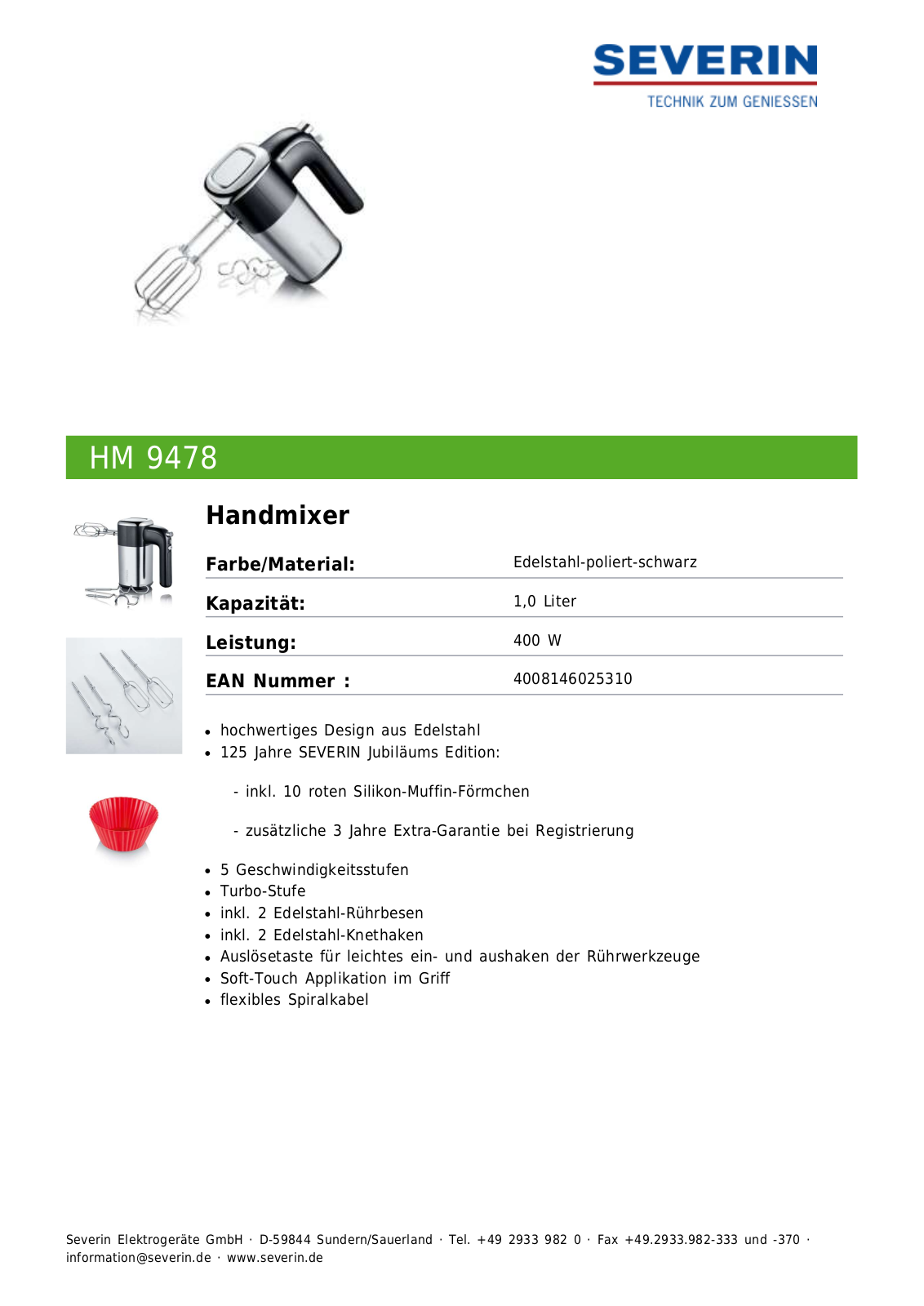 Severin HM 9478 User Manual