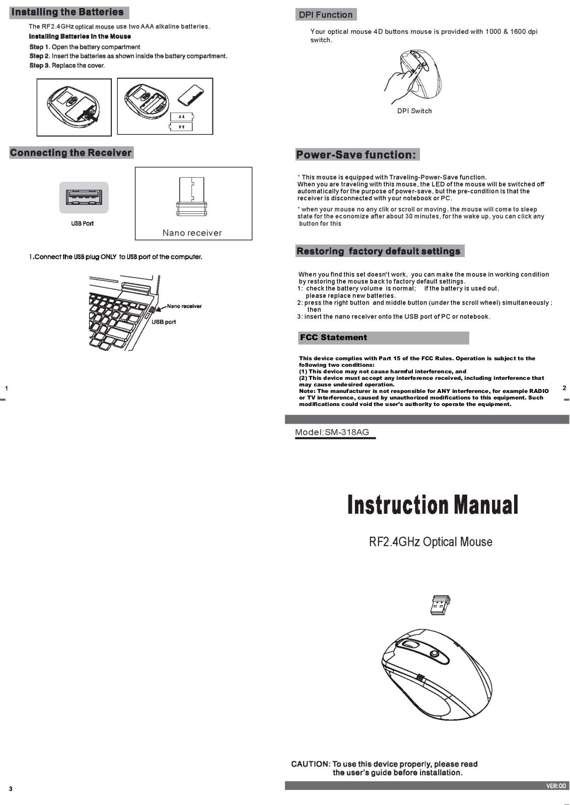 SQT Electronics SM 318AG Users Manual