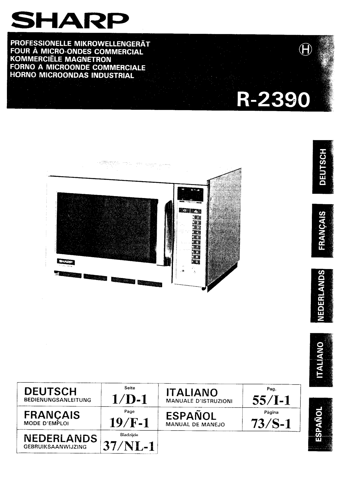 Sharp R-2390 User Manual