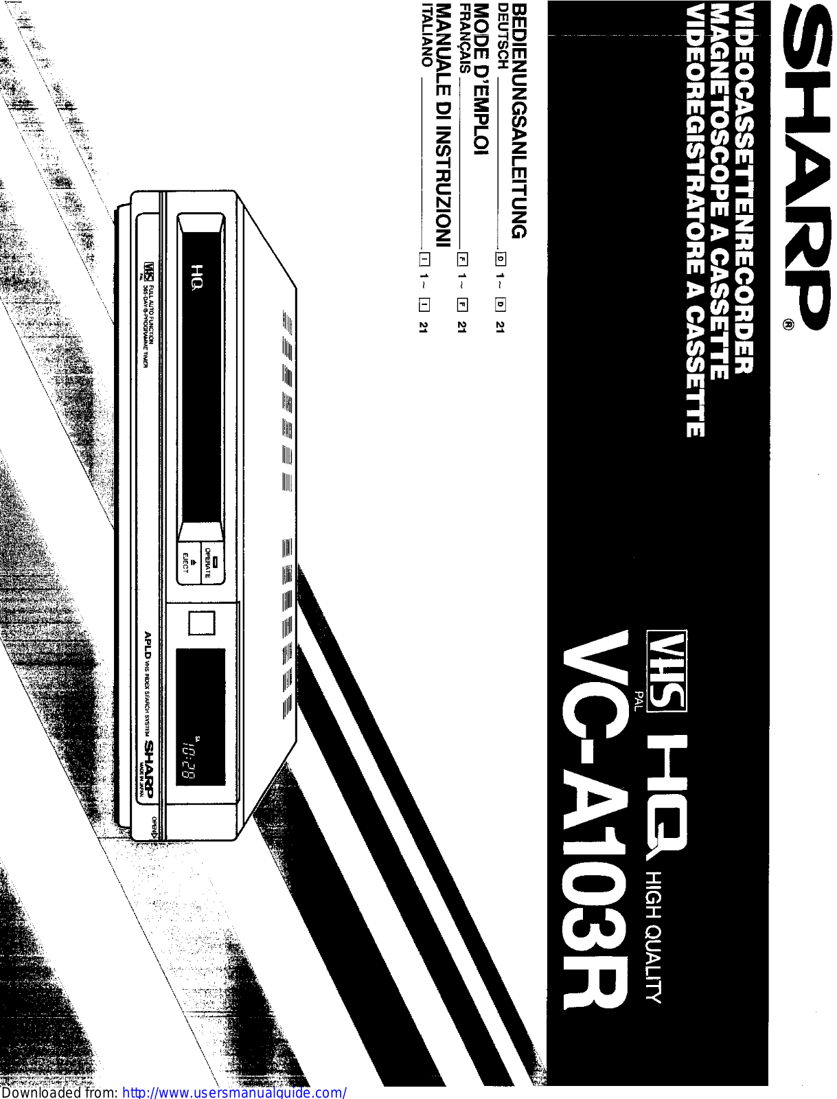 SHARP VC-A103R User Manual