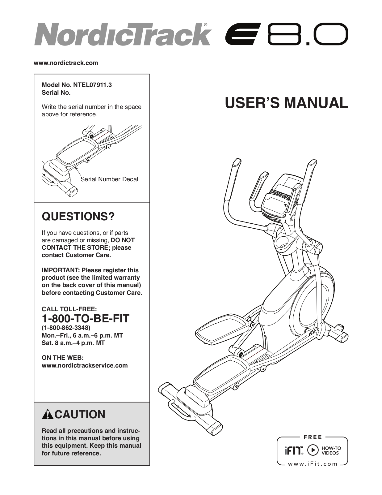 NordicTrack NTEL079113 Owner's Manual