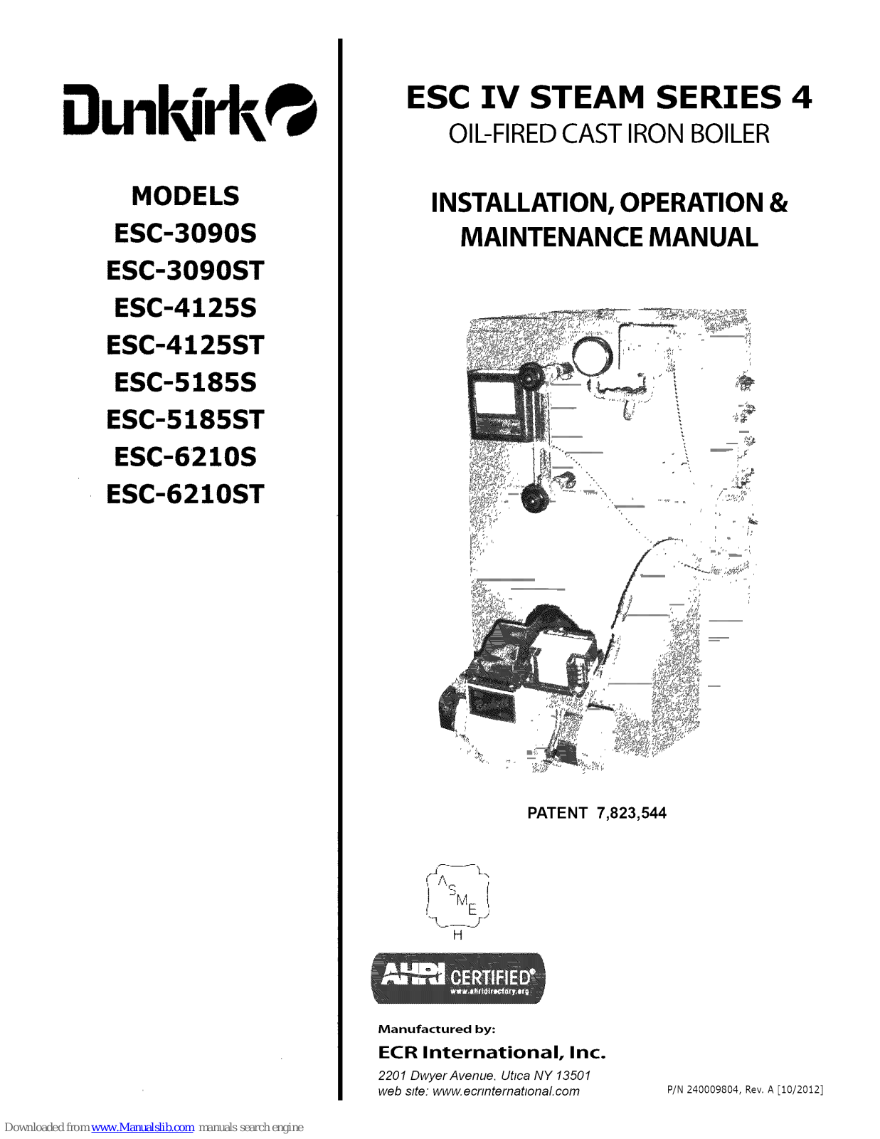 Dunkirk ESC-3090S, ESC-4125S, ESC-4125ST, ESC-5185S, ESC-3090ST Installation, Operation & Maintenance Manual - ManualMachine.com