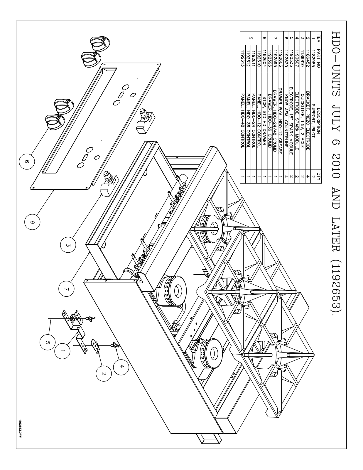 Southbend Range HDO-12 Parts Manual