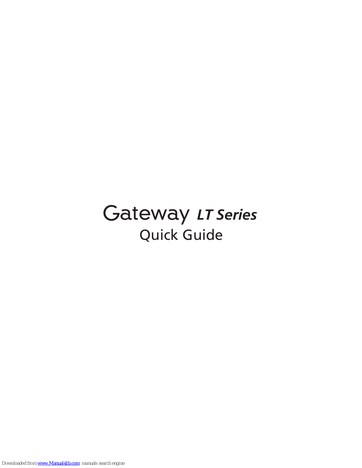 Gateway LT3119u, LT3103u - LT - Athlon 64 1.2 GHz Quick Manual