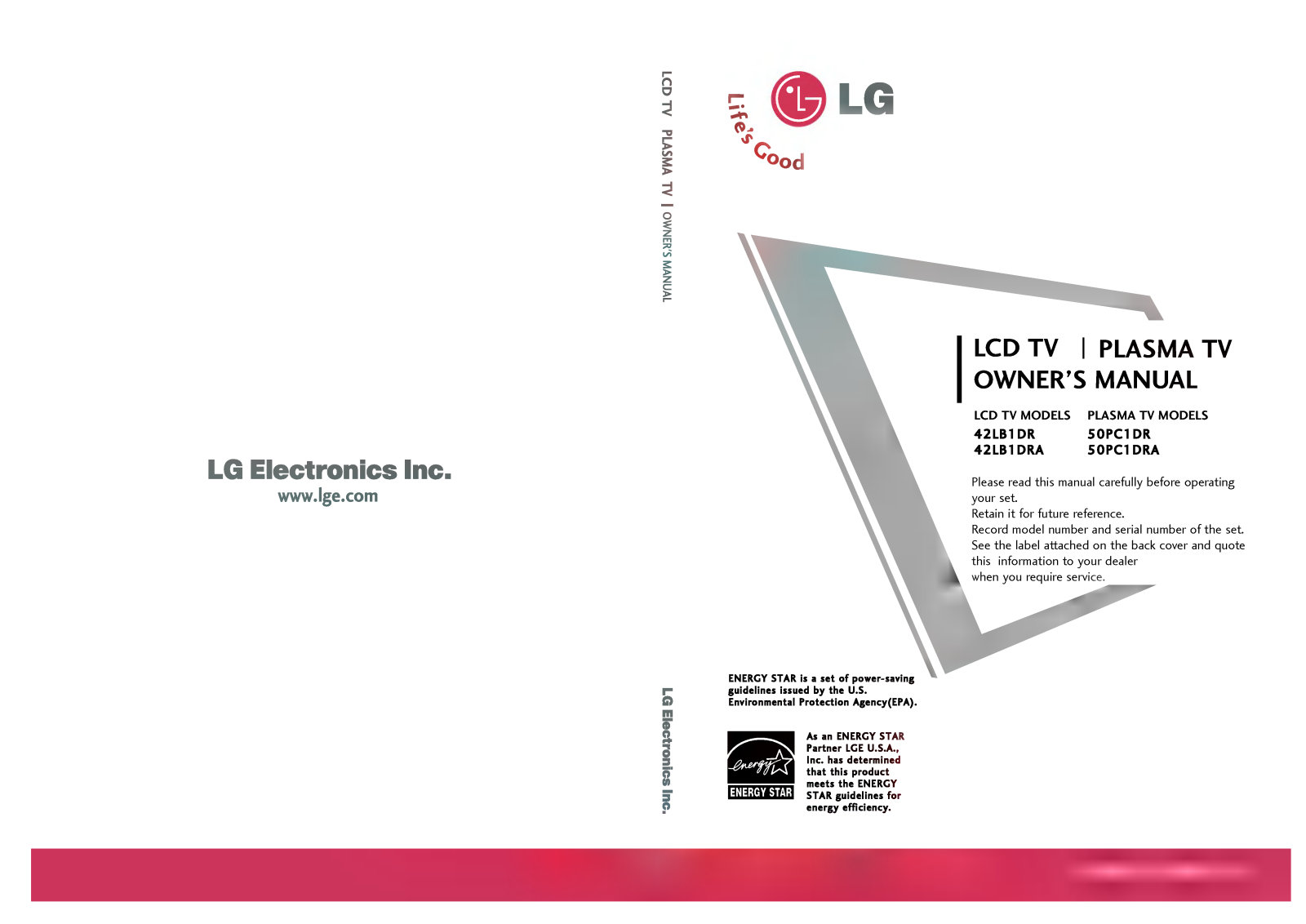 LG 42LB1DR Owner’s Manual