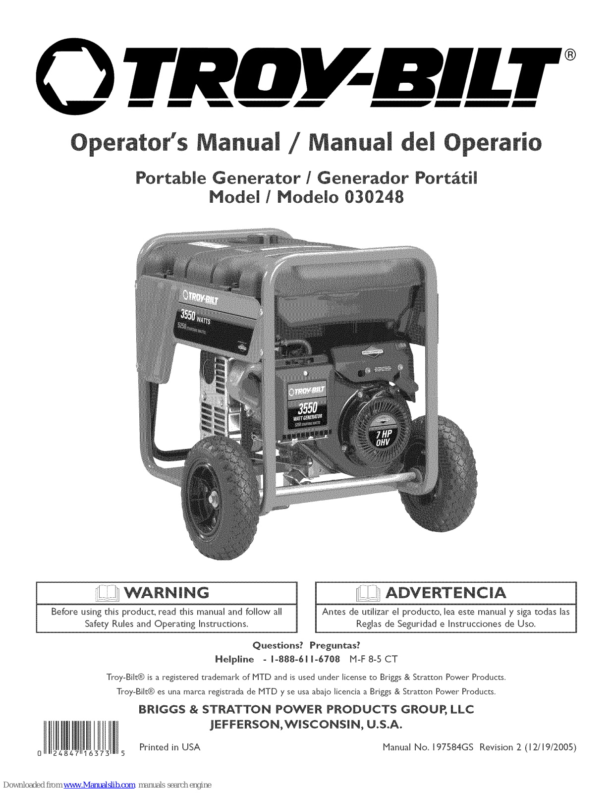 Troy-Bilt 30248 Operator's Manual - ManualMachine.com