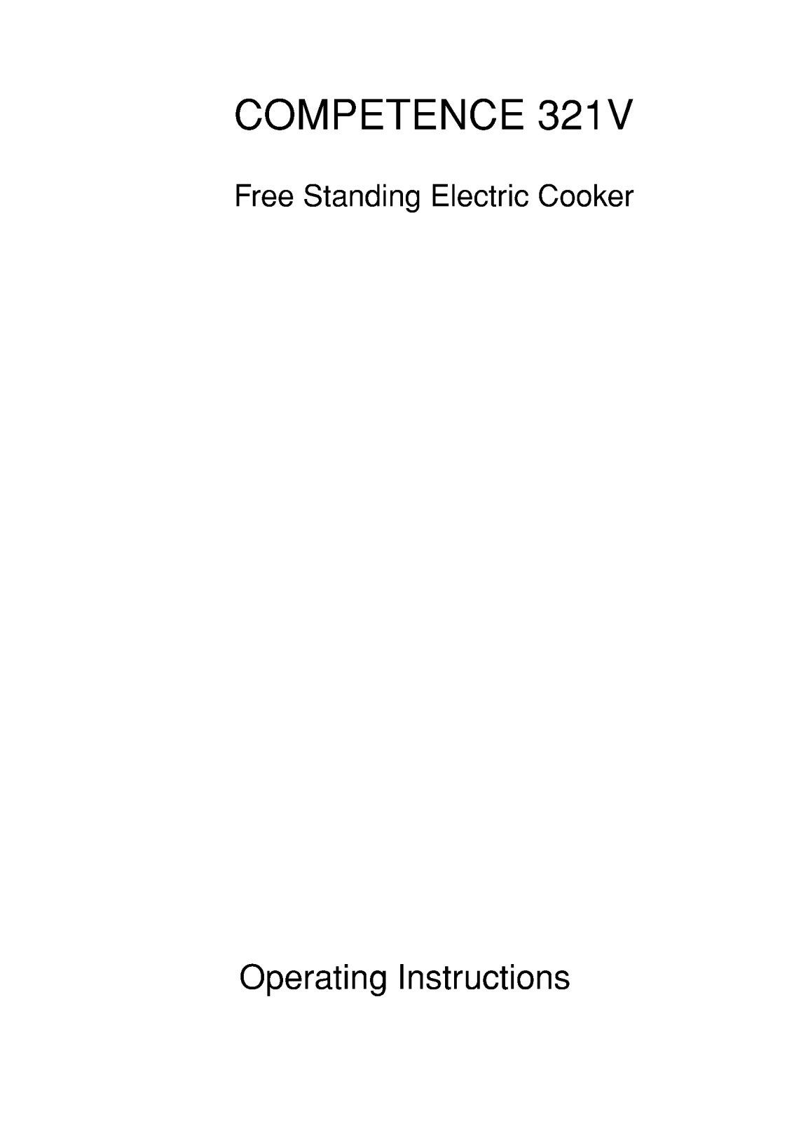 Aeg-electrolux COMPETENCE 321 V D User Manual