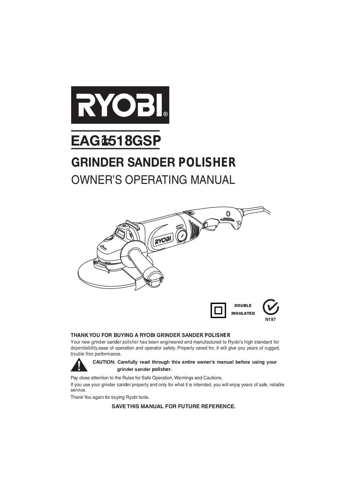 Ryobi EAG1518GSP User Manual