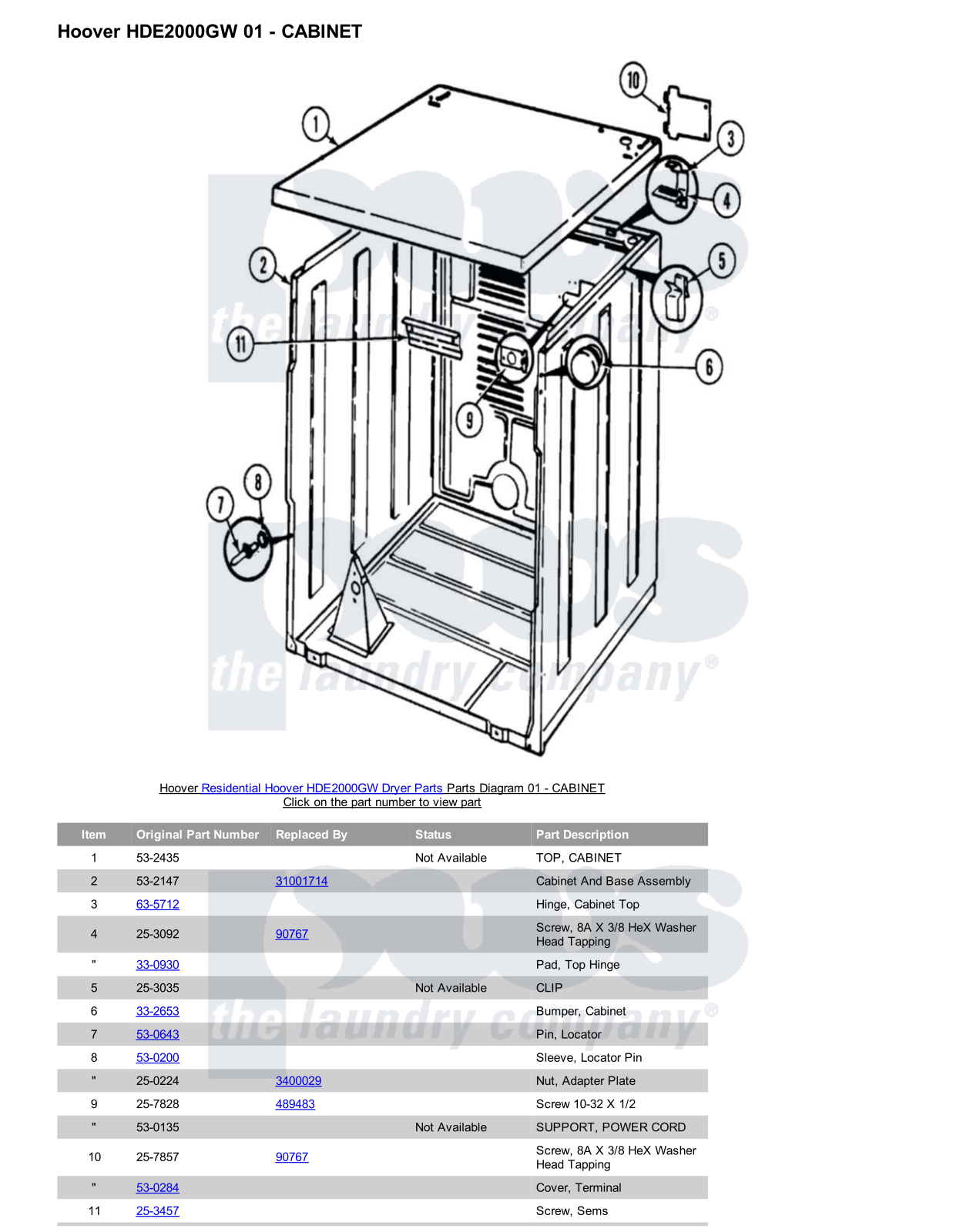 Hoover HDE2000GW Parts Diagram