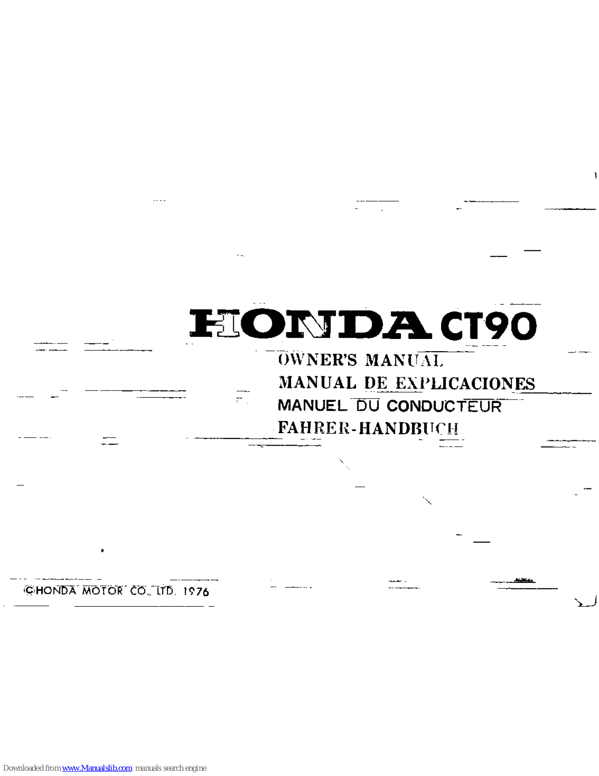 Honda CT90 Owner's Manual