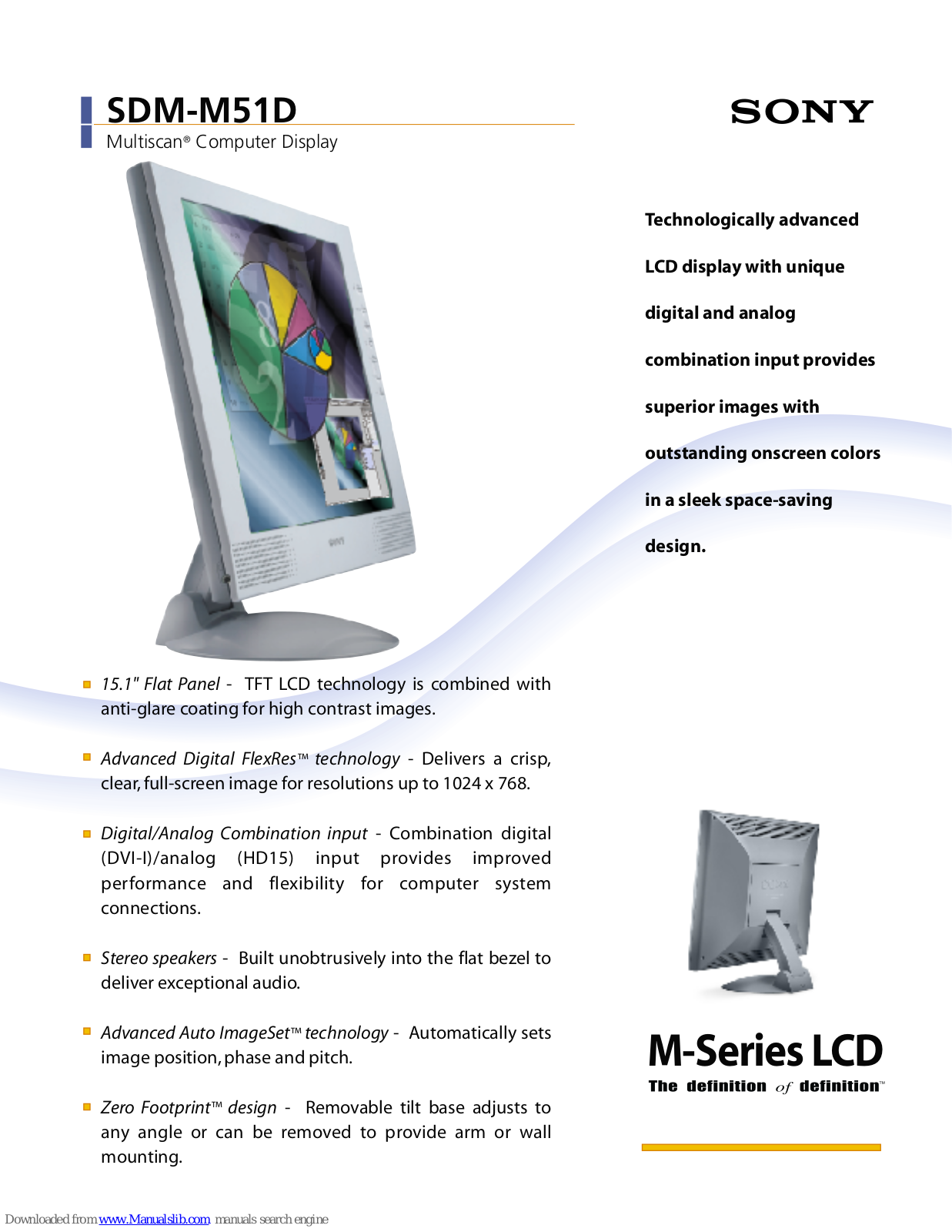 Sony SDM-M51D Marketing, SDM-M51D/B Specifications