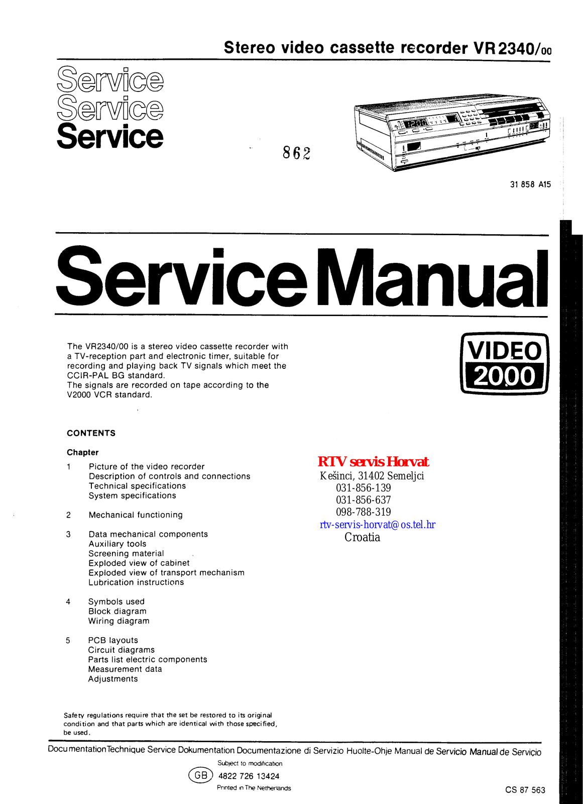 Philips vr2340_890 Datasheet - ManualMachine.com