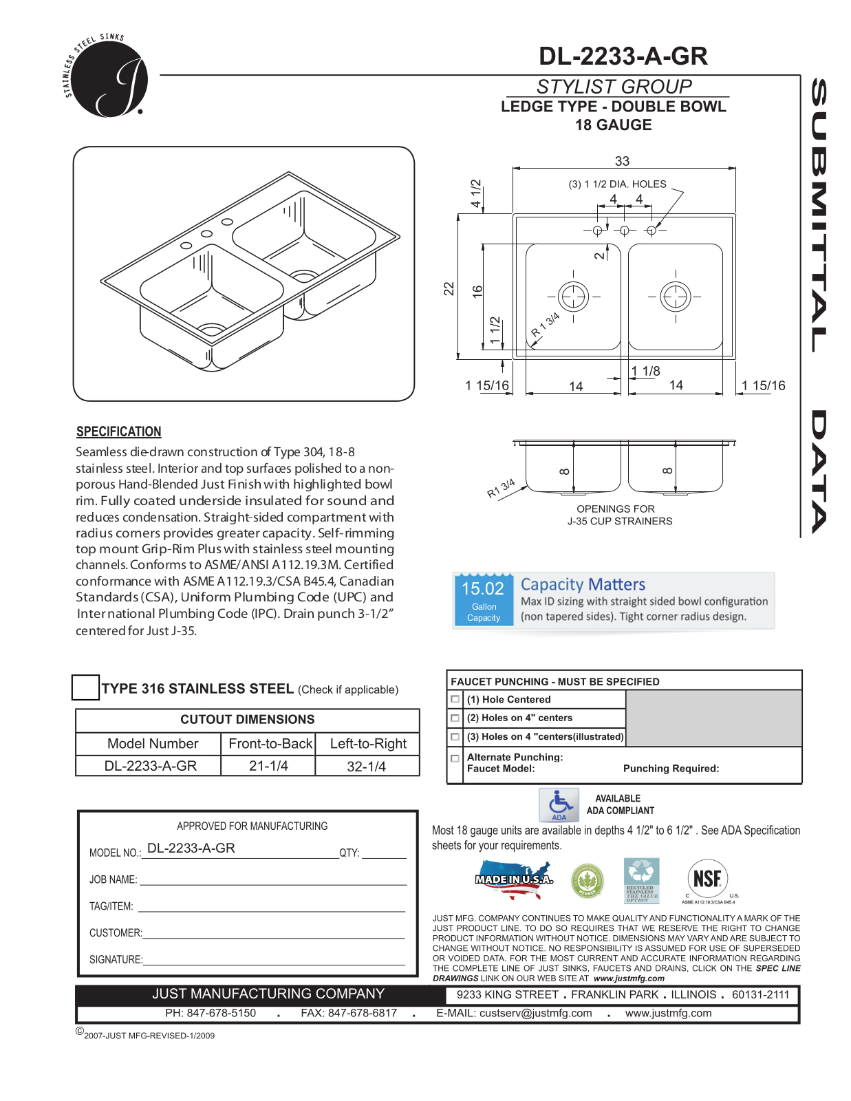 Just Manufacturing JTM1232 Specifications - ManualMachine.com
