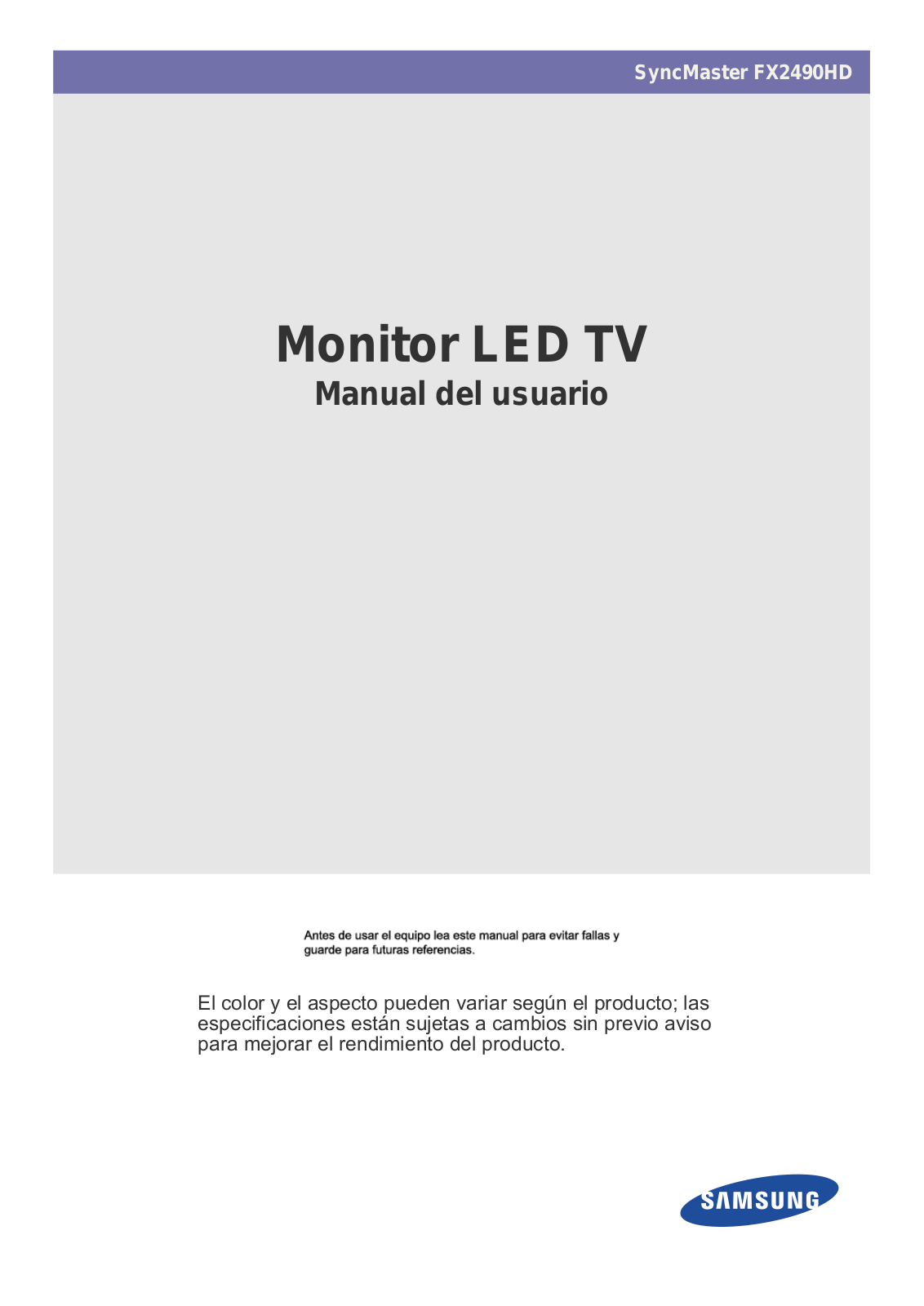 Samsung SyncMaster FX2490HD User Manual