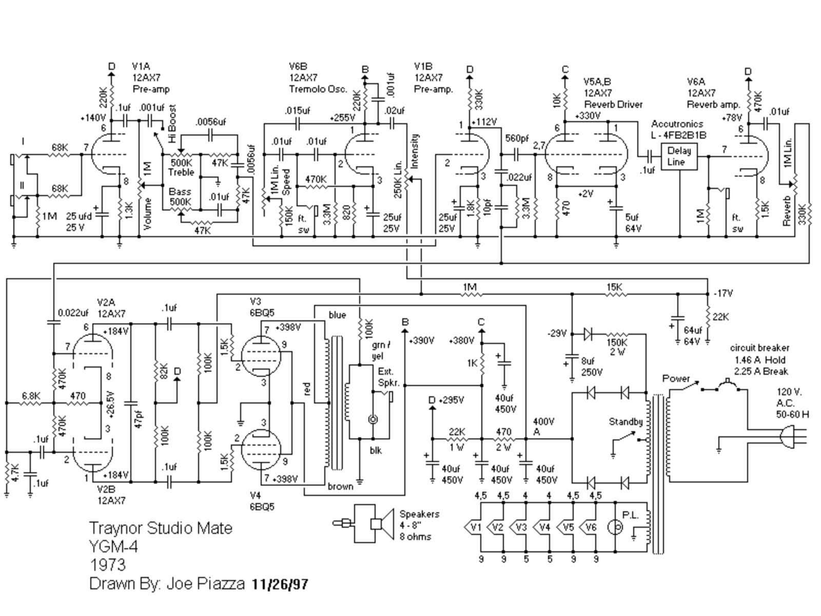 Traynor studio   ygm 4 schematic