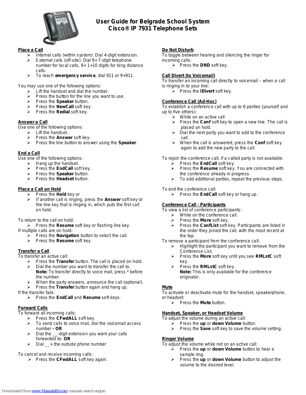 Cisco IP 7931 User Manual